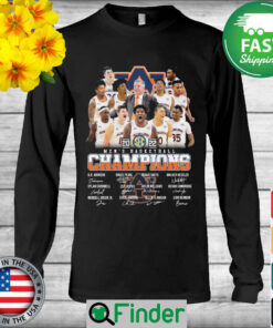 The Auburn Tigers 2022 Sec mens basketball Champions Signatures thank Long Sleeve