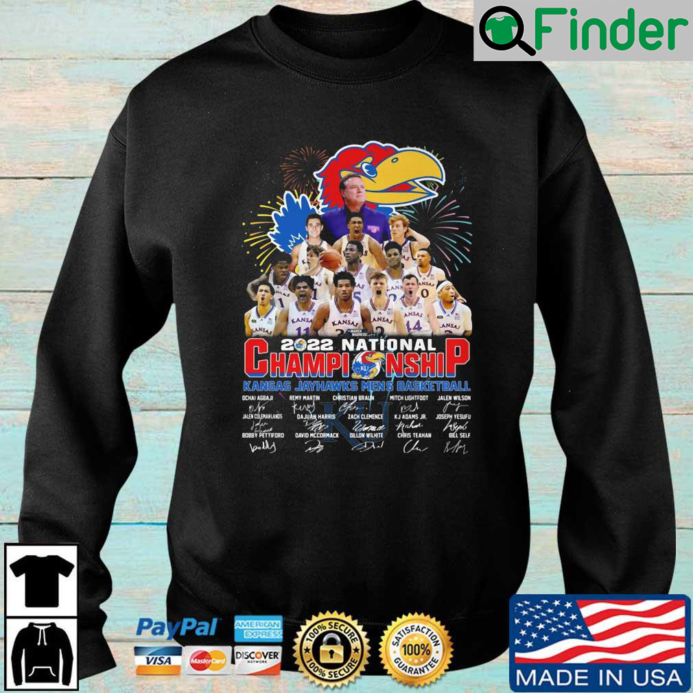 2022 national championship Kansas Jayhawks mens basketball signatures Sweatshirt 2022 national championship Kansas Jayhawks mens basketball signatures Sweatshirt