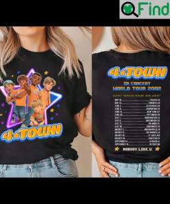 4 Town World Tour 2022 Turning Red Boyband 2 Sided Shirt