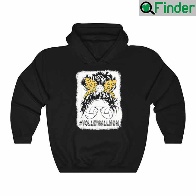 Volleyball Mom Leopard Messy Bun Ball Mom Mothers Day 2022 Hoodie Volleyball Mom Leopard Messy Bun Ball Mom Mothers Day 2022 Hoodie