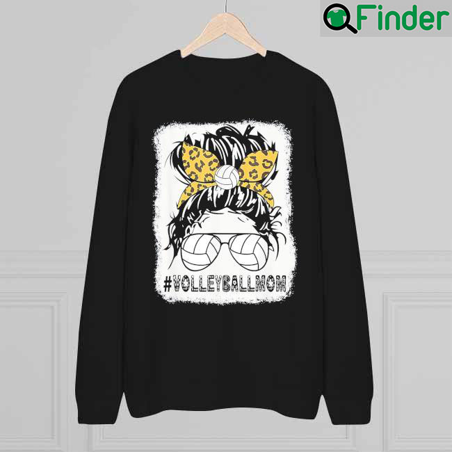 Volleyball Mom Leopard Messy Bun Ball Mom Mothers Day 2022 Sweatshirt Volleyball Mom Leopard Messy Bun Ball Mom Mothers Day 2022 Sweatshirt
