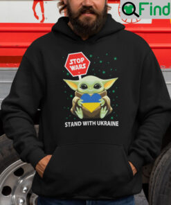 Stop War Stand With Ukraine Baby Yoda Hoodie
