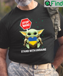 Stop War Stand With Ukraine Baby Yoda Shirt