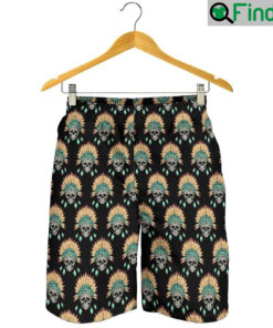 American Indian Skull Pattern Mens Short