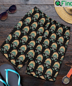 American Indian Skull Pattern Mens Shorts