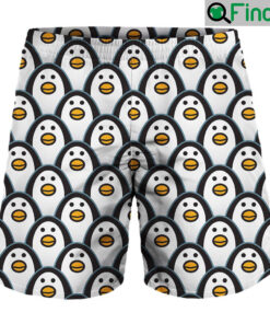 Cute Penguin Face Pattern Print MenS Shorts