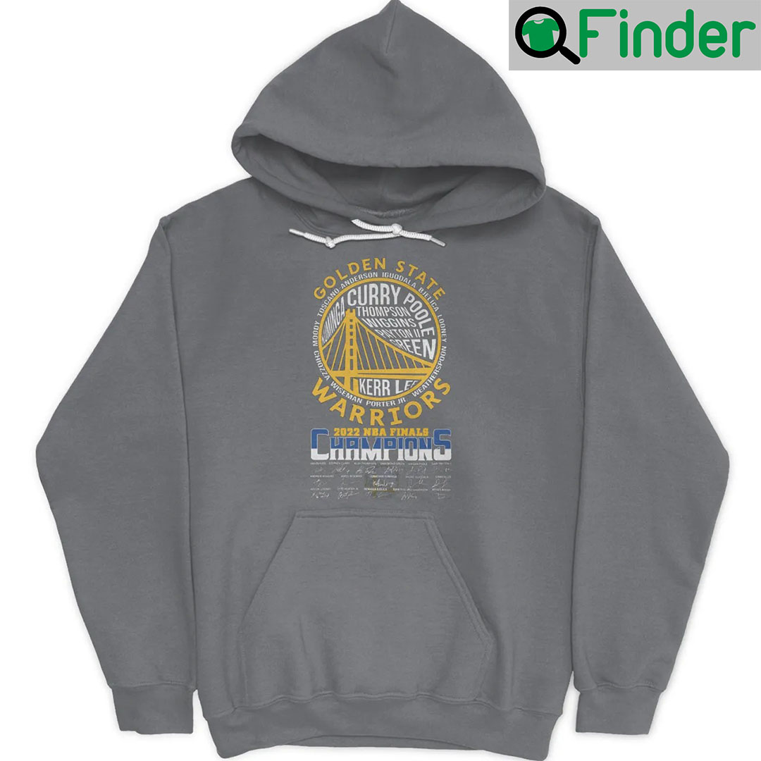 Golden State Warriors Team Names 2022 NBA Finals Champions Signatures Hoodie Golden State Warriors Team Names 2022 NBA Finals Champions Signatures Hoodie