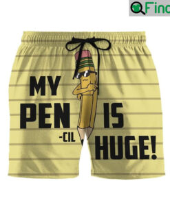 My Pencil Is Huge 3D Beach Shorts