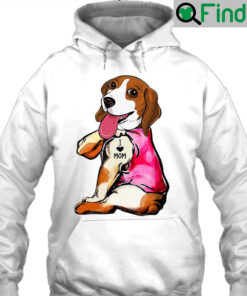 Dog I Love Mom Tattoo Beagle Dog Lover Women Gifts Dog Mom Hoodie