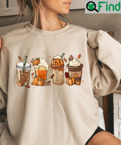 Fall Coffee Cute Halloween Pumpkin Latte Drink Cup Sweatshirt