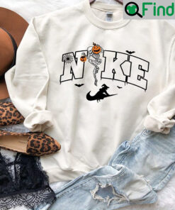 Halloween Skeleton Pumpkin Vintage Nike Stick Shirt