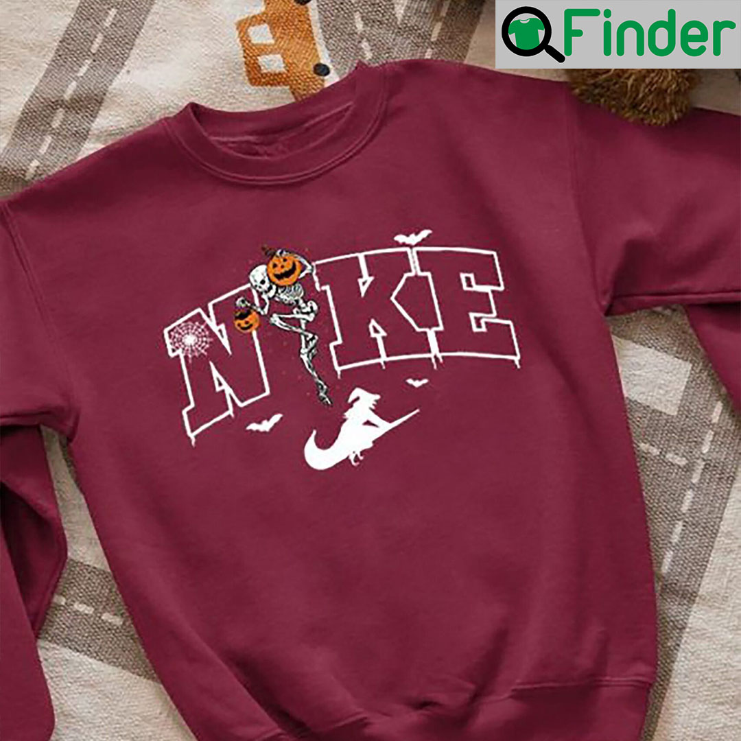 Halloween Skeleton Pumpkin Vintage Nike Stick Sweatshirt Halloween Skeleton Pumpkin Vintage Nike Stick Sweatshirt