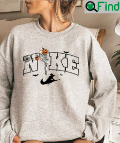 Halloween Skeleton Pumpkin Vintage Nike Stick Sweatshirts