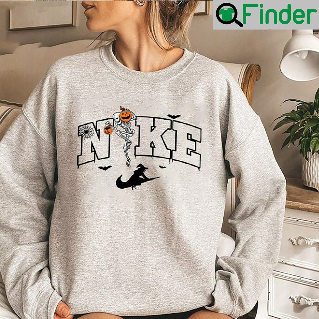 Halloween Skeleton Pumpkin Vintage Nike Stick Sweatshirts Halloween Skeleton Pumpkin Vintage Nike Stick Sweatshirts