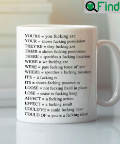 Angry Grammar Mug Fun Lettering Joke
