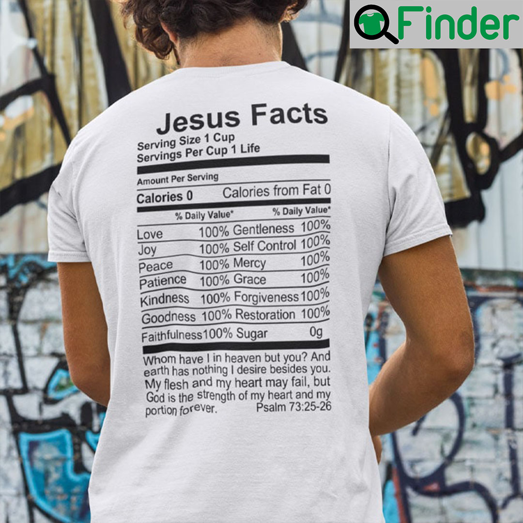 Jesus Facts Jesus Nutrition Facts Shirt Jesus Facts Jesus Nutrition Facts Shirt