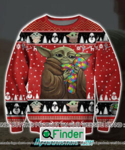 Baby Yoda With Puzzles Autism Ugly Christmas Sweater Sweatshirt LIMITED EDITION