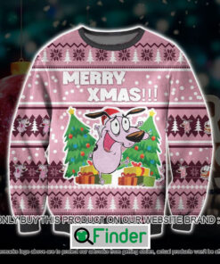Courage The Cowardly Dog Merry Xmas Ugly Christmas Sweater Sweatshirt LIMITED EDITION