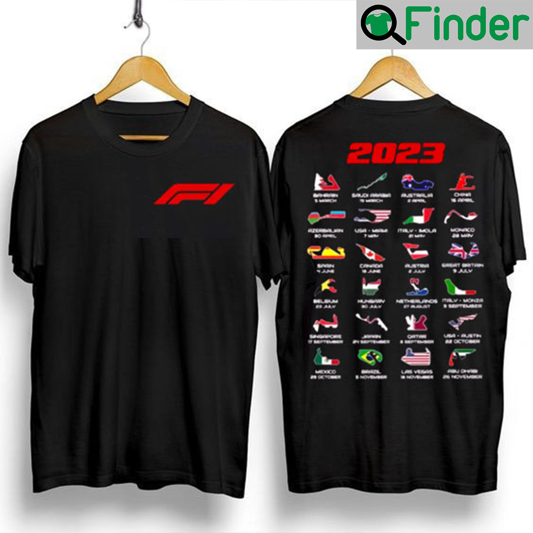 Formula 1 Calendar 2023 T Shirt Formula 1 Calendar 2023 T Shirt