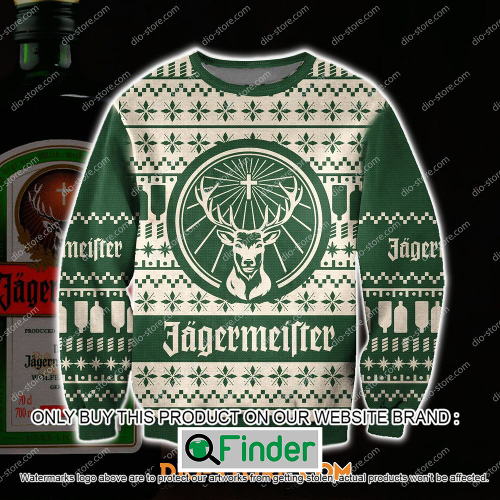 Jagermeister Green Cream Christmas Ugly Sweater – LIMITED EDITION Jagermeister Green Cream Christmas Ugly Sweater – LIMITED EDITION