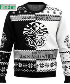 Game Of Thrones Valar Morghulis House Black and White Ugly Christmas Sweatshirt