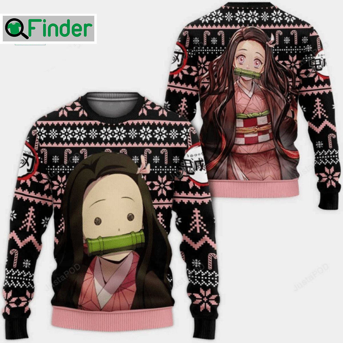 Nezuko Kamado Demon Slayer Ugly Christmas Sweater 1 Nezuko Kamado Demon Slayer Ugly Christmas Sweater 1