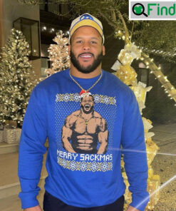 Aaron Donald Football 90s Vintage Merry Sackmas Sweatshirt