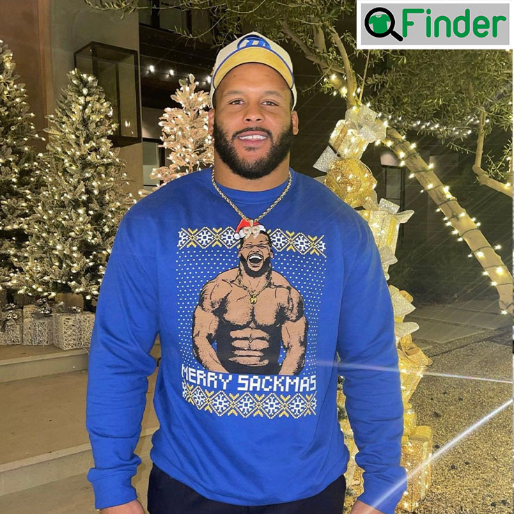Aaron Donald Football 90s Vintage Merry Sackmas Sweatshirt Aaron Donald Football 90s Vintage Merry Sackmas Sweatshirt