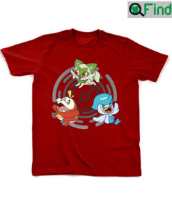 Gen 9 starters T Shirt – Pokemon inspired pokemon scarlet pokemon violet Sprigatito Fuecoco Quaxly