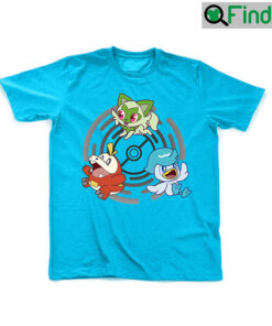 Gen 9 starters Unisex T Shirt – Pokemon inspired pokemon scarlet pokemon violet Sprigatito Fuecoco Quaxly