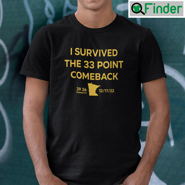 I Survived The 33 Point Comeback Minnesota Football Shirt I Survived The 33 Point Comeback Minnesota Football Shirt