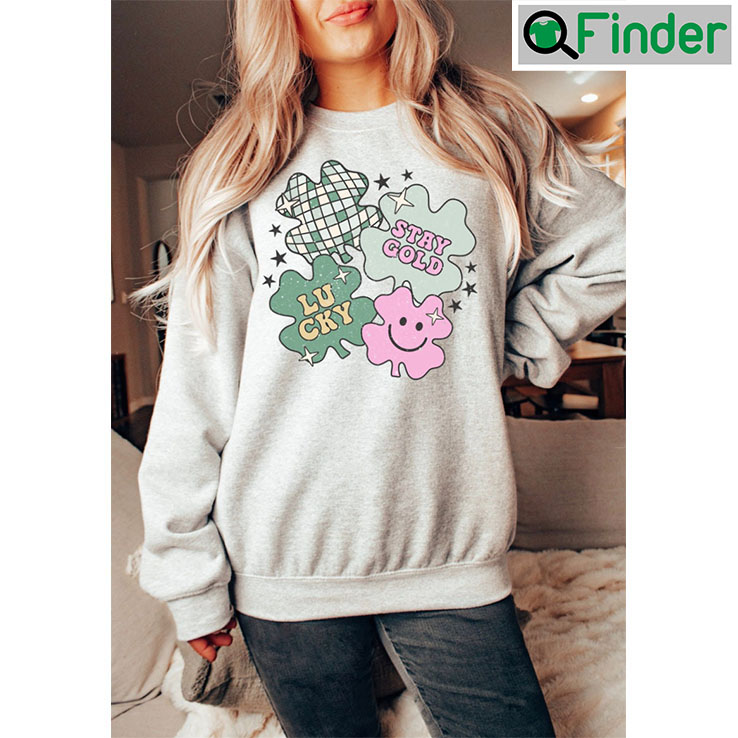 Retro Stay Gold Lucky St Patricks Day Sweater Retro Stay Gold Lucky St Patricks Day Sweater