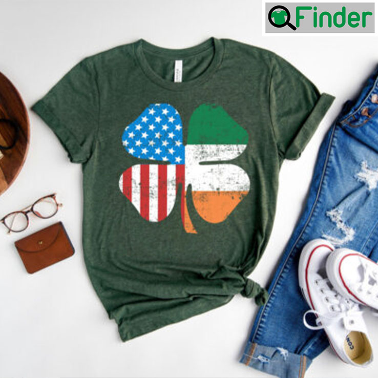 St Patricks Day USA Irish Clover American Flag Shirt St Patricks Day USA Irish Clover American Flag Shirt