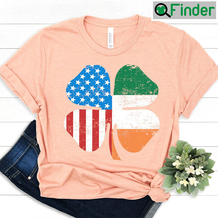 St Patricks Day USA Irish Clover American Flag T Shirt St Patricks Day USA Irish Clover American Flag T Shirt