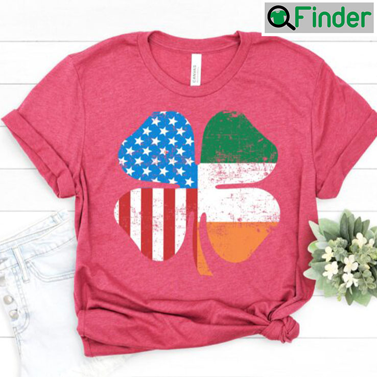 St Patricks Day USA Irish Clover American Flag T Shirts St Patricks Day USA Irish Clover American Flag T Shirts