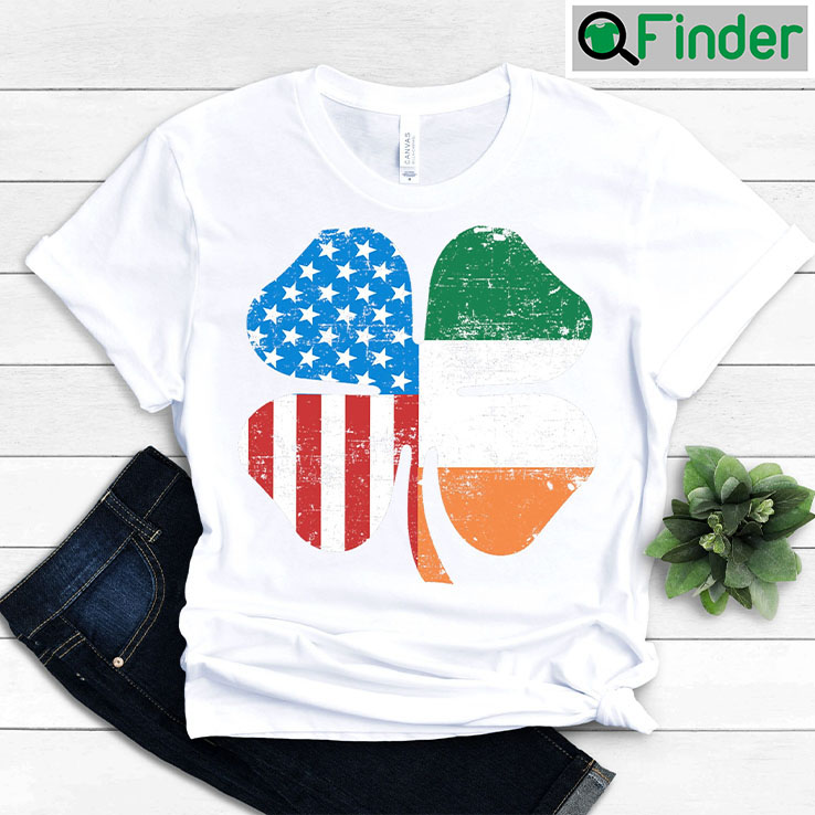 St Patricks Day USA Irish Clover American Flag Unisex Shirt St Patricks Day USA Irish Clover American Flag Unisex Shirt