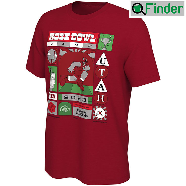 Utah Utes 2023 Rose Bowl Illustrated T Shirt Utah Utes 2023 Rose Bowl Illustrated T Shirt