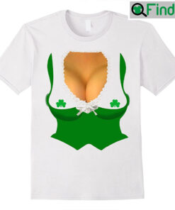 Busty Boobs Irish Waitress St Patricks Day Funny T Shirt
