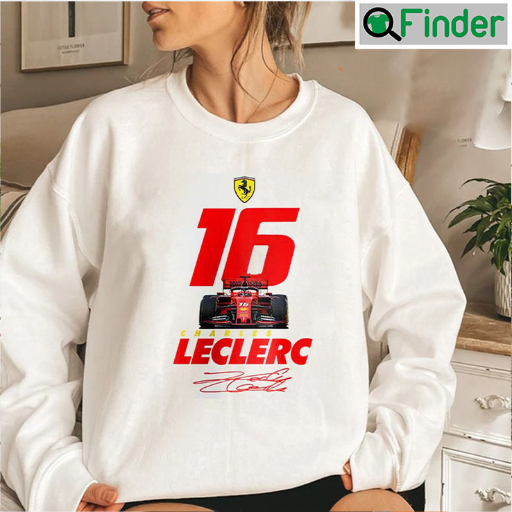 Charles Leclerc 16 Signature Race Car Sweatshirt Charles Leclerc 16 Signature Race Car Sweatshirt