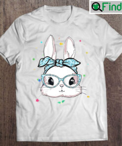 Cute Rabbit Bunny Face Leopard Glasses Headband Easter Day Shirt