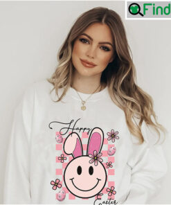 Happy Easter Smiley Bunny Ears Tee
