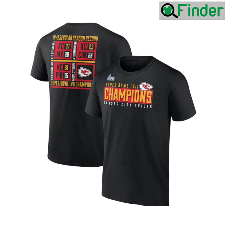 Kansas City Chiefs Super Bowl LVII Champions Scoreboard T Shirt Kansas City Chiefs Super Bowl LVII Champions Scoreboard T Shirt