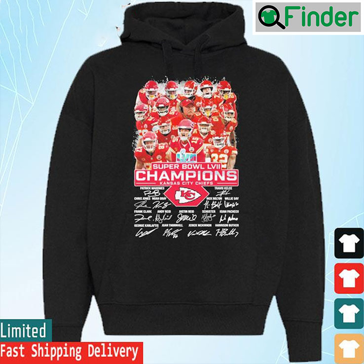 Kansas City Chiefs Super Bowl LVII Champions Signatures Hoodie Kansas City Chiefs Super Bowl LVII Champions Signatures Hoodie