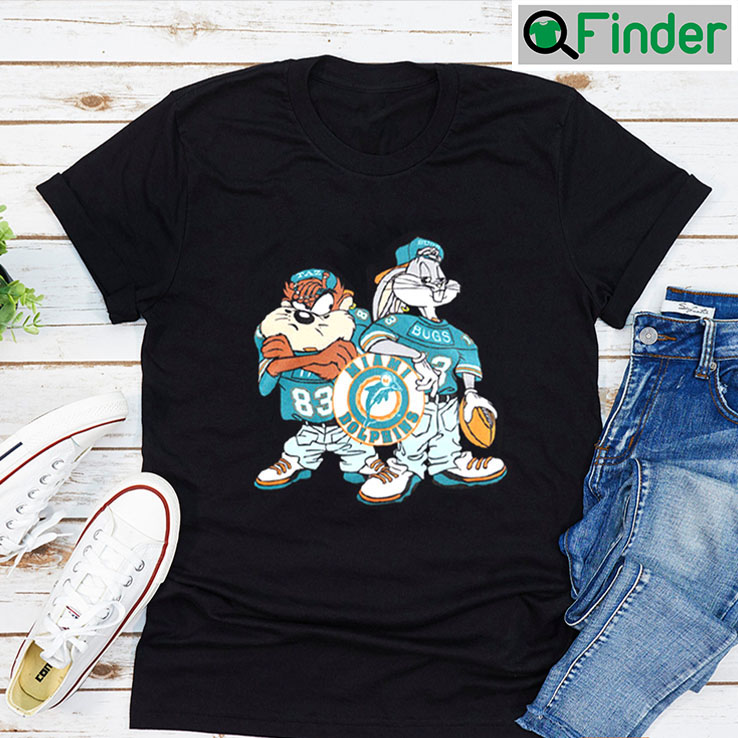 Looney Tunes X Miami Dolphins Team T shirt Looney Tunes X Miami Dolphins Team T shirt
