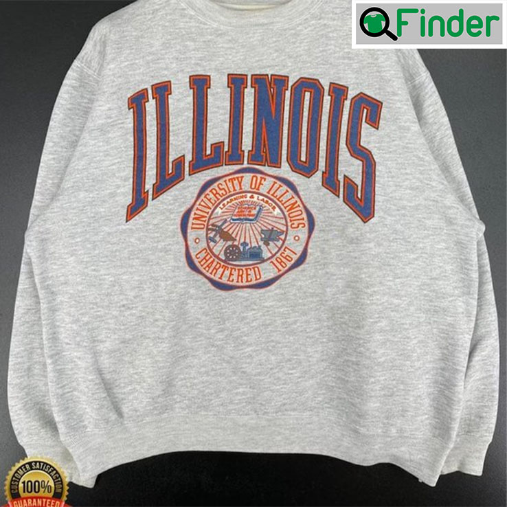 Vintage University Of Illinois Fighting Illini Logo Sweatshirt Vintage University Of Illinois Fighting Illini Logo Sweatshirt