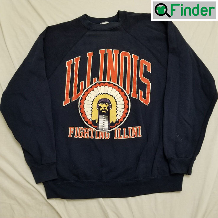 Vintage University Of Illinois Fighting Illini NCAA Sweatshirt Vintage University Of Illinois Fighting Illini NCAA Sweatshirt