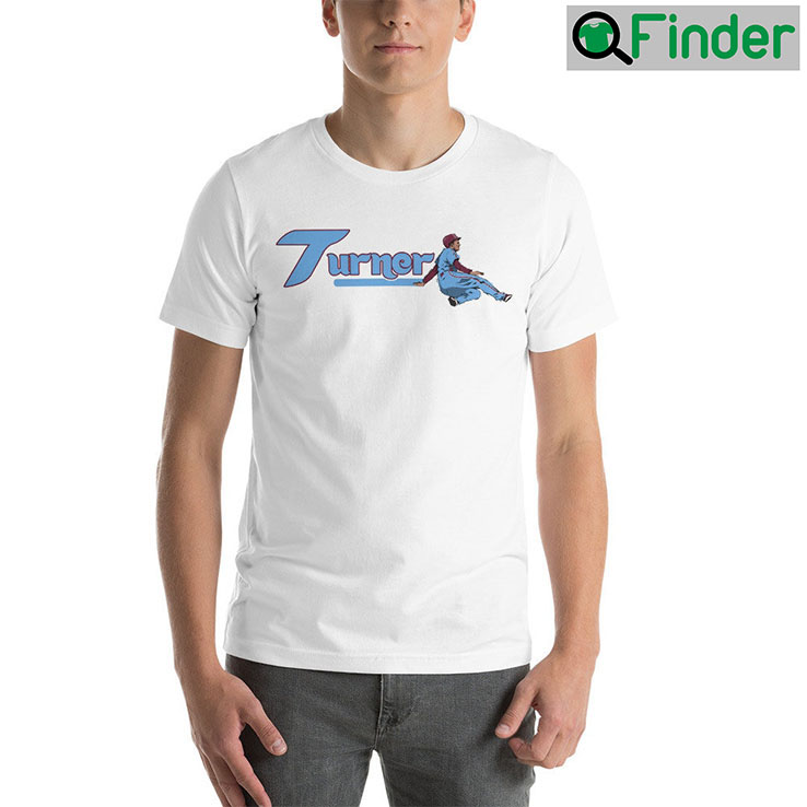 Trea Turner Slide Powder Blue Font Unisex Tee Trea Turner Slide Powder Blue Font Unisex Tee