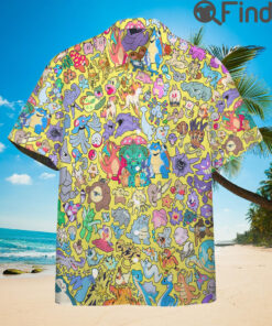 All Pokemon Gen 1 Kanto Region Custom Hawaii Button Shirts