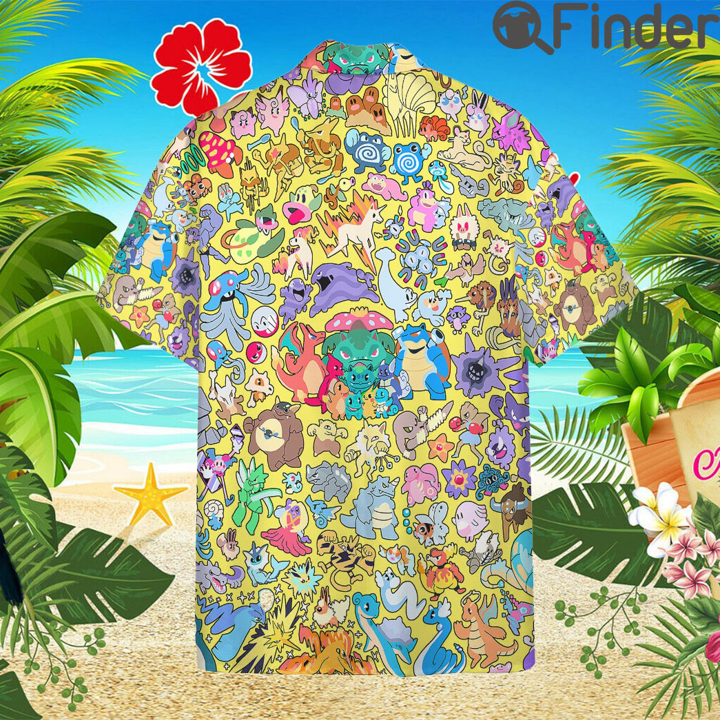 All Pokemon Gen 1 Kanto Region Custom Hawaii Button T Shirts All Pokemon Gen 1 Kanto Region Custom Hawaii Button T Shirts