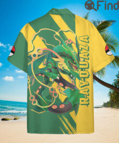 Legendary Pokemon Duo Type Dragon Flying Mega Rayquaza Custom Hawaii Button Shirts
